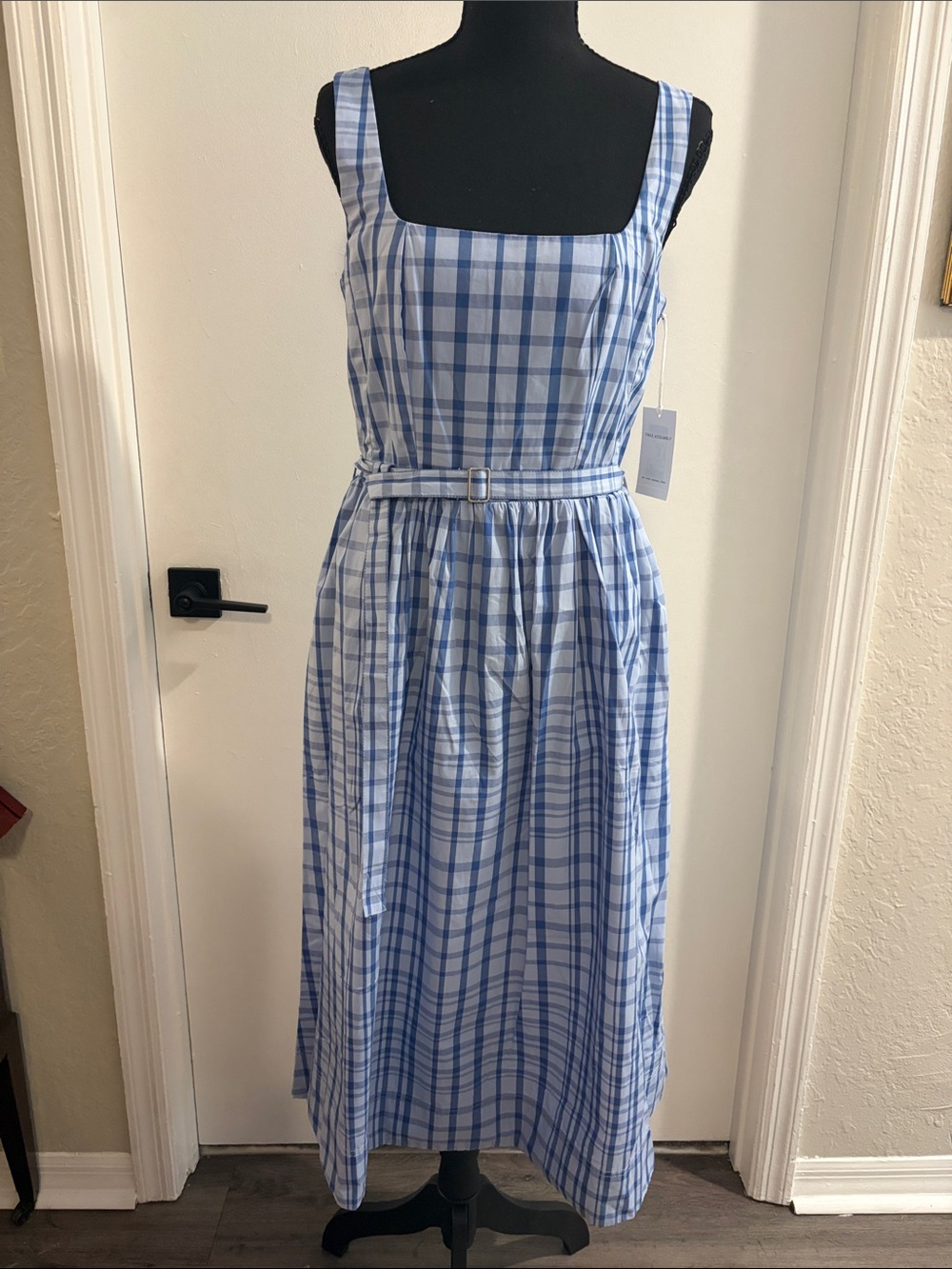 Free Assembly belted midi dress in polished blue size small (4-6) NWT